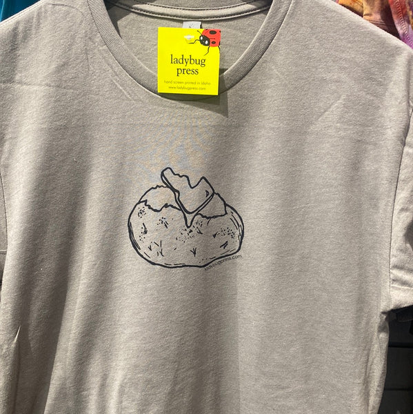 Idaho Spud “Baked Potato” T-shirt, eco-friendly waterbased inks