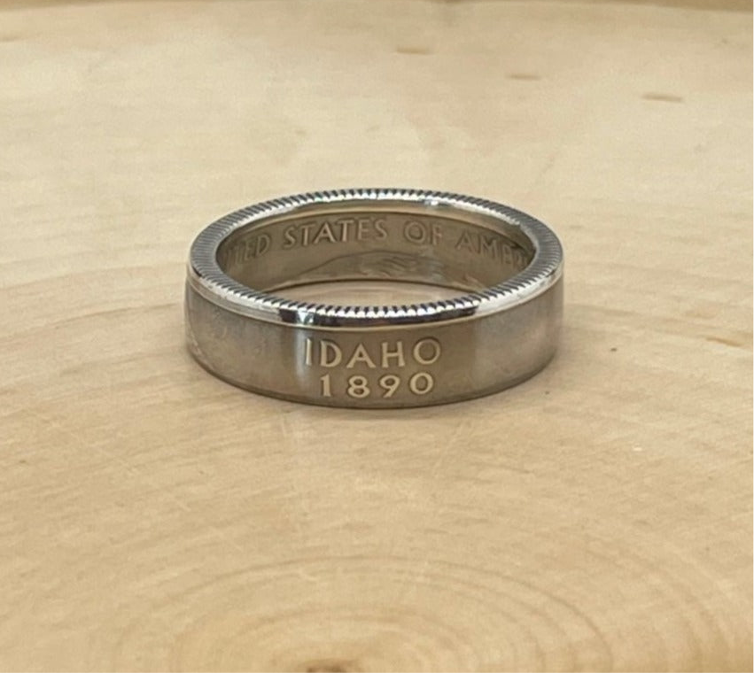 Idaho State Quarter Coin Ring Silver Proof Edition Handmade Idaho