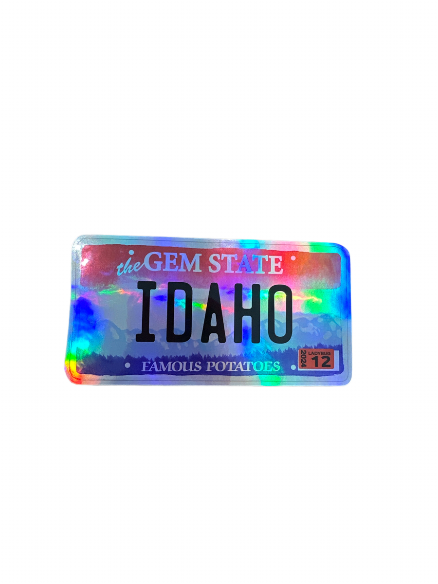 Holographic Idaho License Plate Sticker – Handmade Idaho
