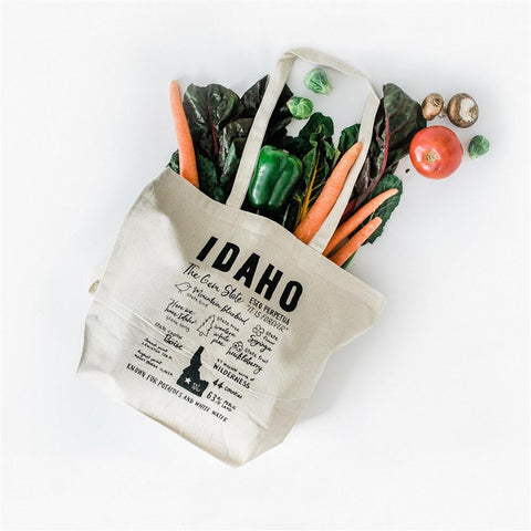 Idaho Facts Tote Bag, Large heavy duty canvas bag