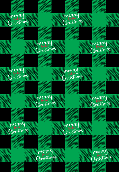 Merry Fuckin' Christmas Buffalo Check Wrapping paper, 20x29 inches