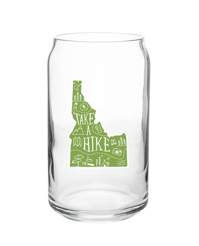 Take a Hike Beer Can Glass