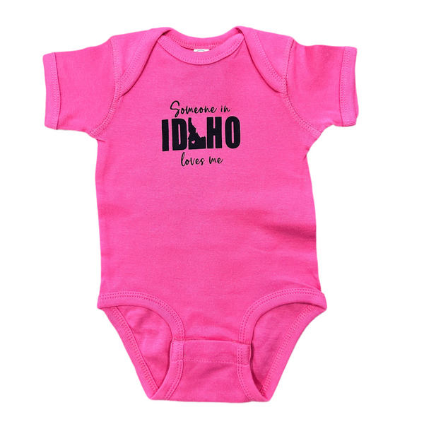 Someone in Idaho Loves Me Onesie, eco-friendly waterbased inks
