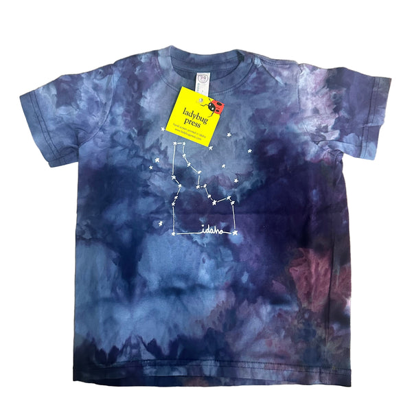 Ice Dyed Toddler Idaho Constellation T-shirt, eco-friendly waterbased inks 2T-5T
