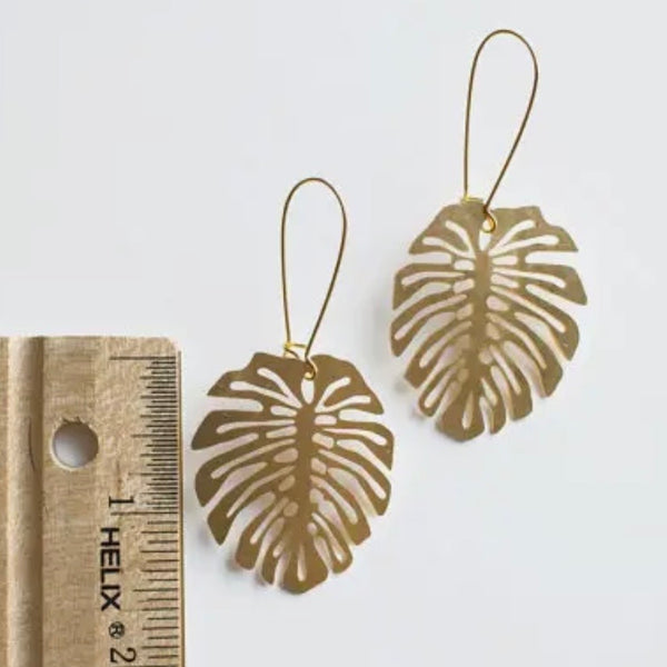 Monstera Deliciosa Leaf Earrings