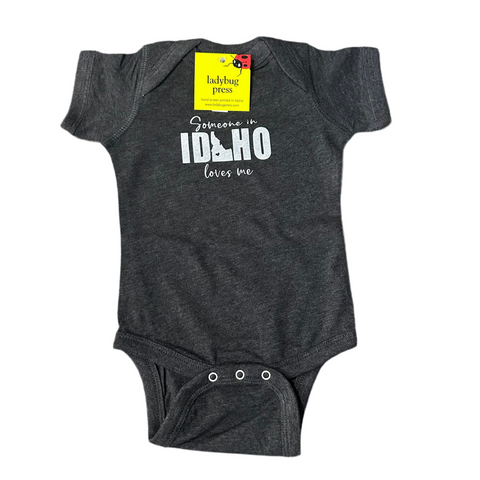 Someone in Idaho Loves Me Charcoal Onesie, Eco-friendly waterbased inks