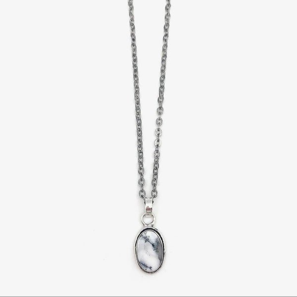 Handcrafted Semi-precious Dendritic Opal Necklace