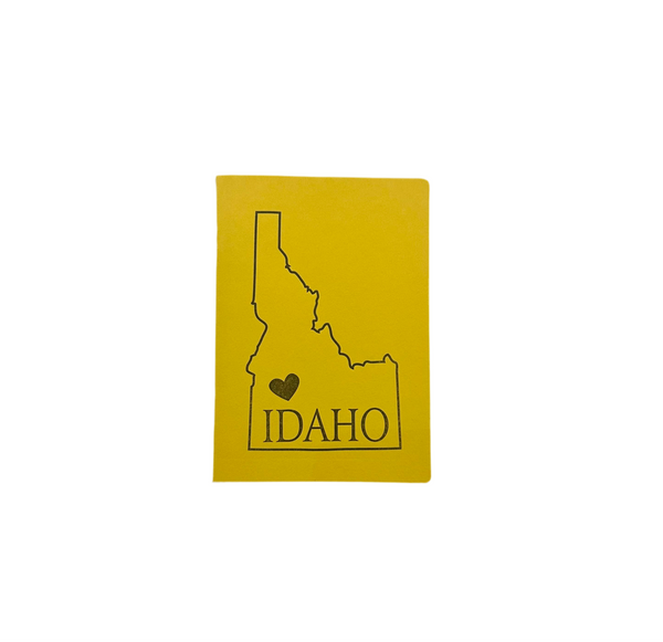 Idaho Notebook, Staple Bound with heart, letterpress printed eco friendly
