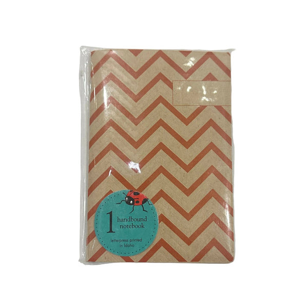 Chevron Notebook, hand drawn and staple bound, letterpress printed eco friendly