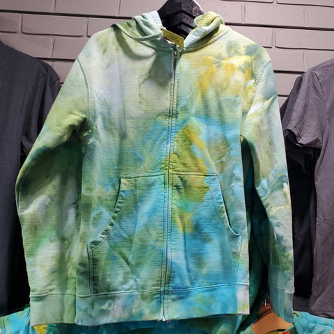 Adult Ice Dyed Zip Hoodie, Eco-Friendly, Adult Sizes