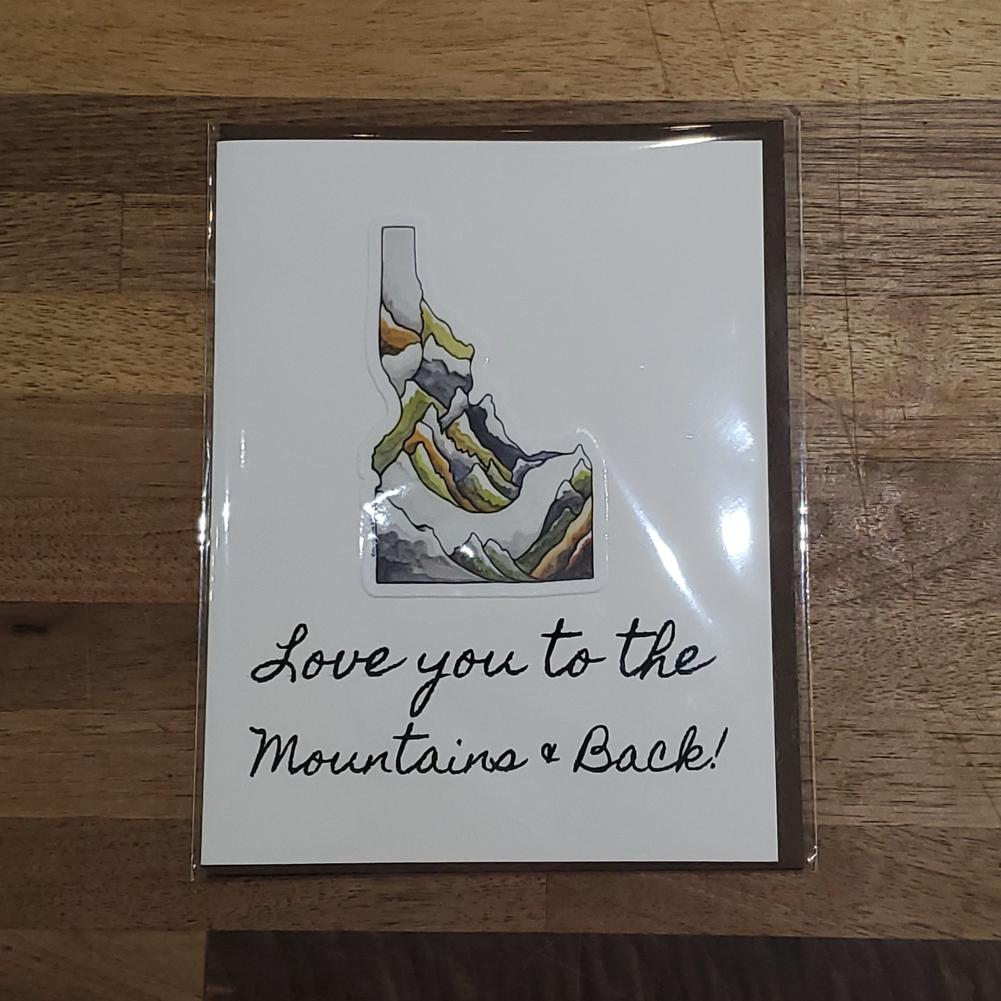 Lauren T Kistner Arts Card + Sticker "Love You to the Mountains and Back!"