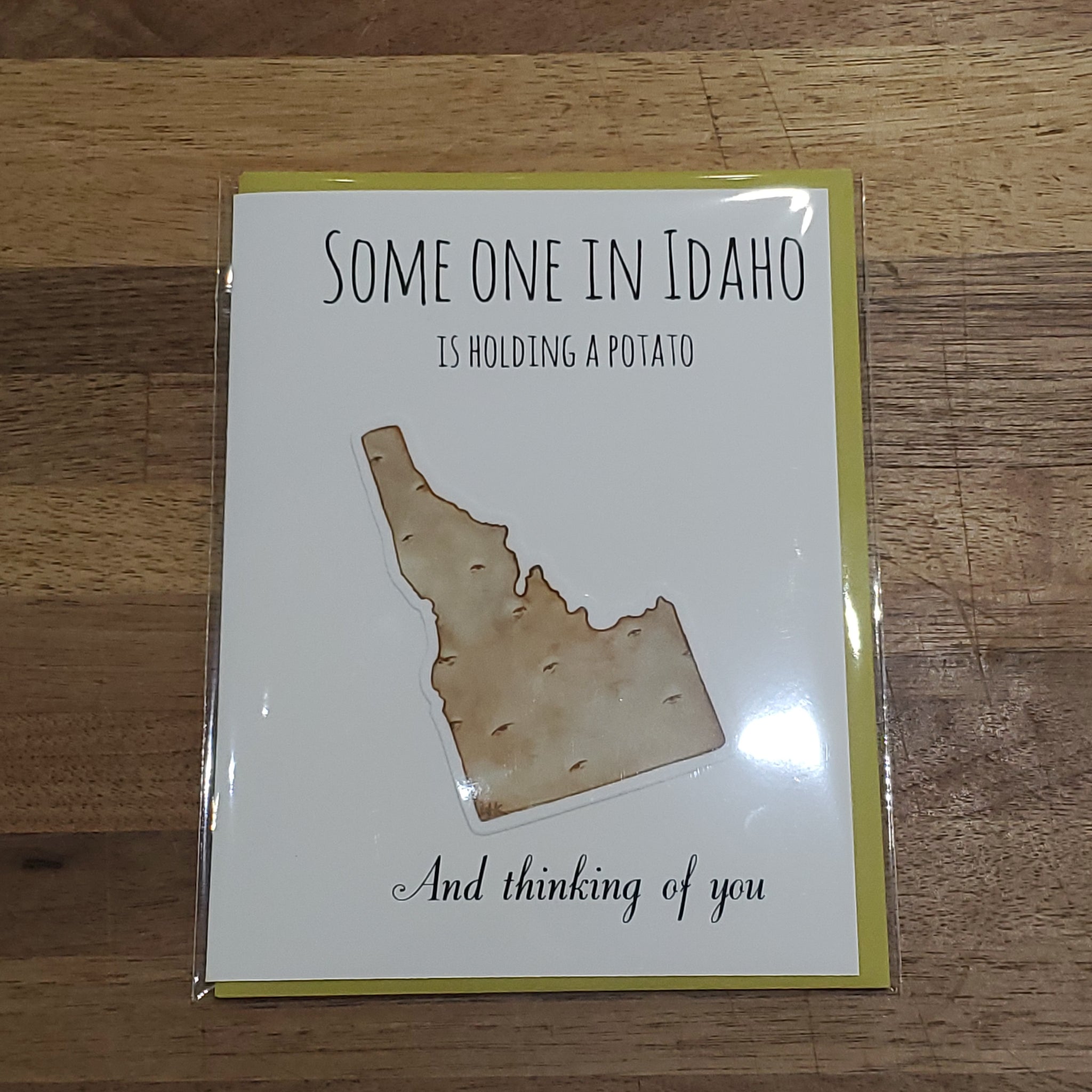 Lauren T Kistner Arts Card + Sticker "Someone in Idaho is holding a potato and thinking of you"