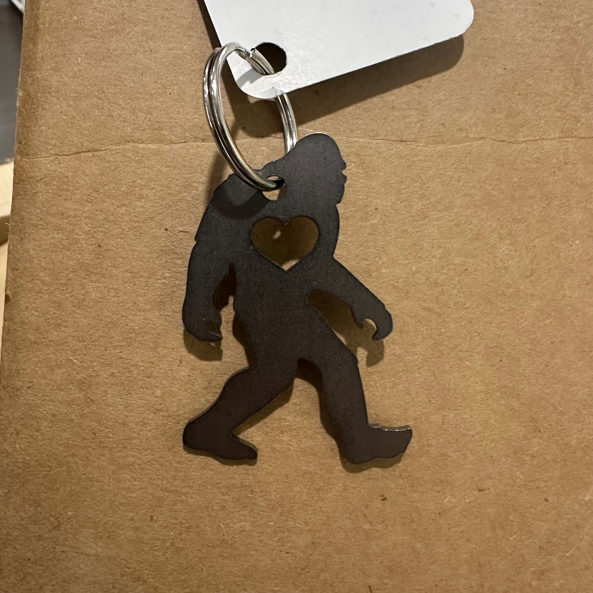 Yeti Heart Steel Keychain