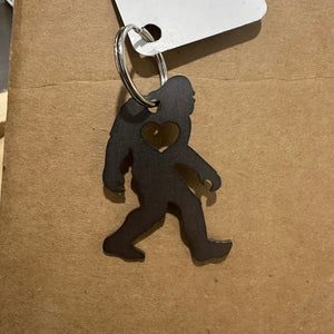 Yeti Heart Steel Keychain
