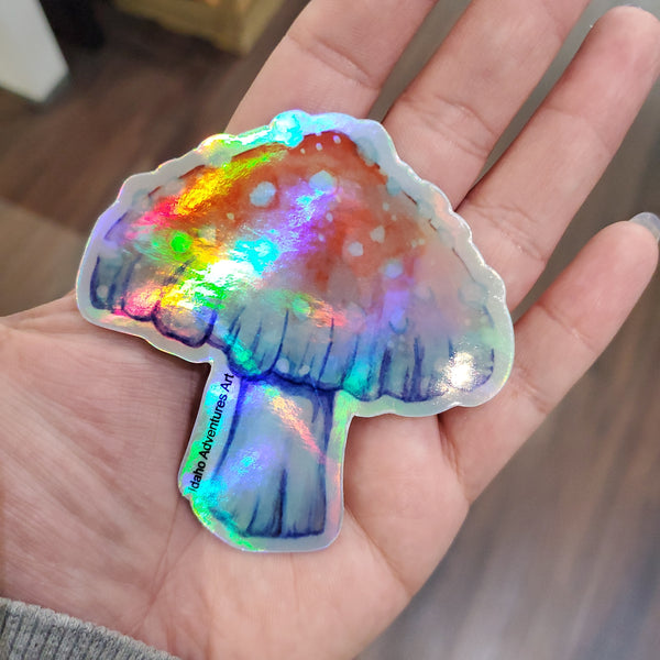 Mushroom Sticker, Holographic