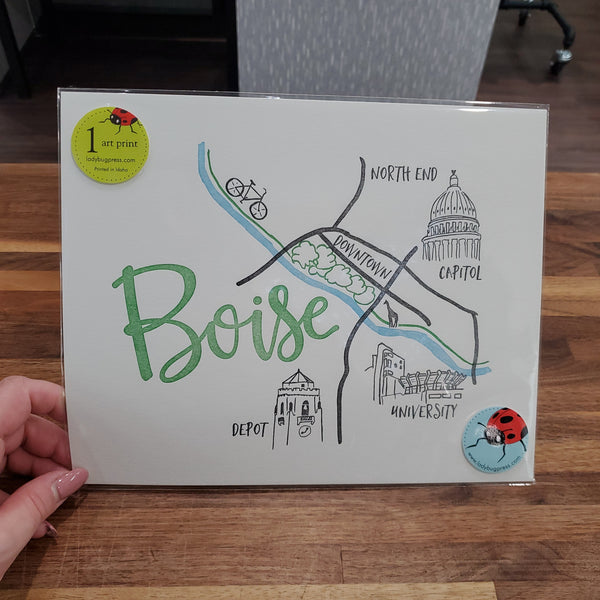 Boise Map Art Print  8x10