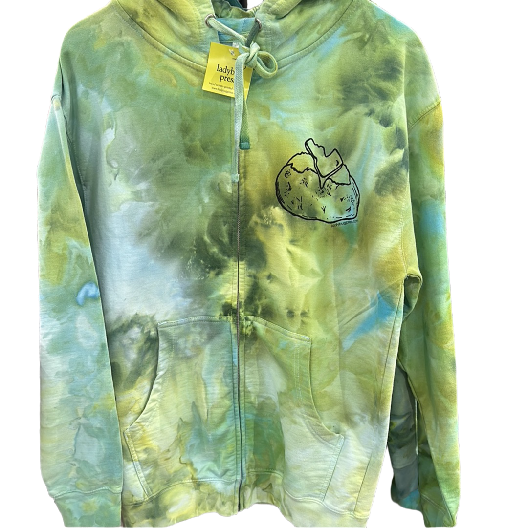 Adult Ice Dyed Spud Zip Hoodie, Eco-Friendly, Adult Sizes