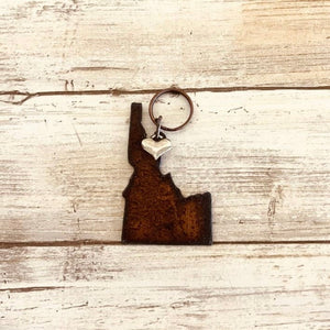 Idaho with Heart Iron Keychain