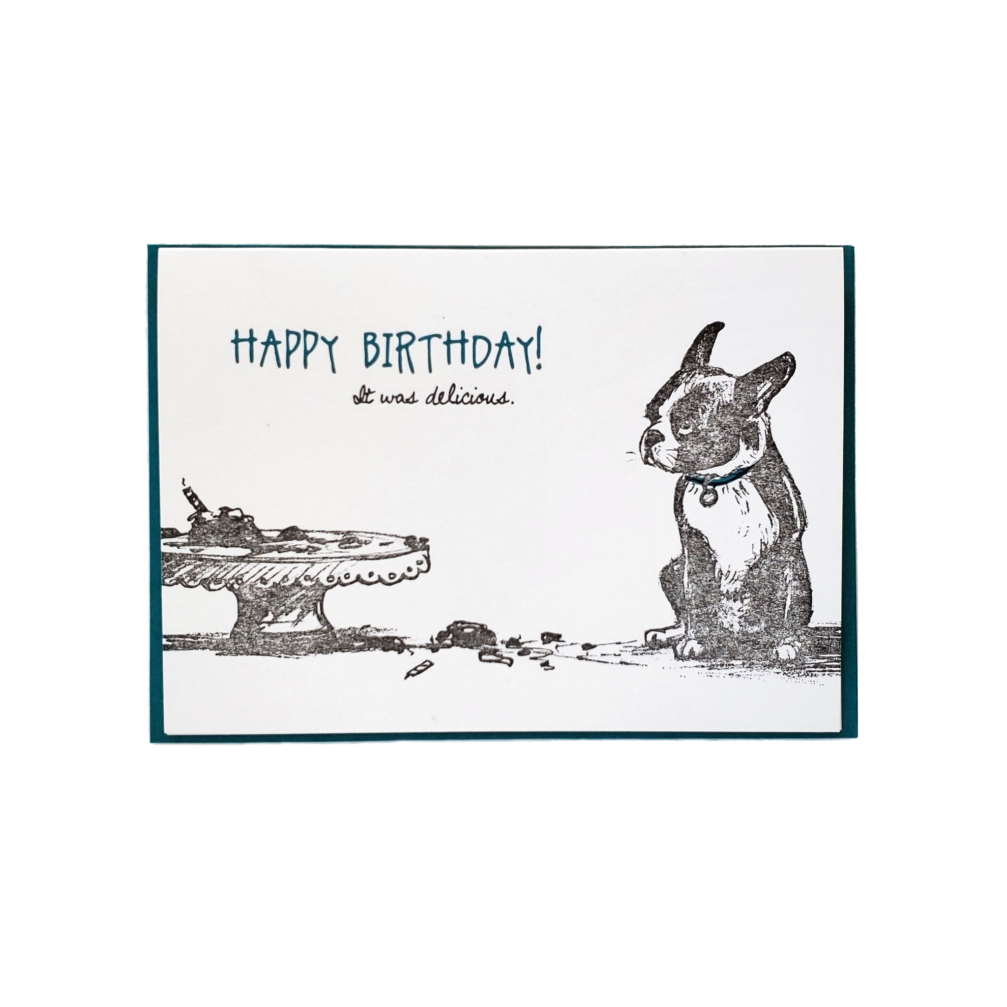 Happy Birthday it was delicious, letterpress printed greeting card