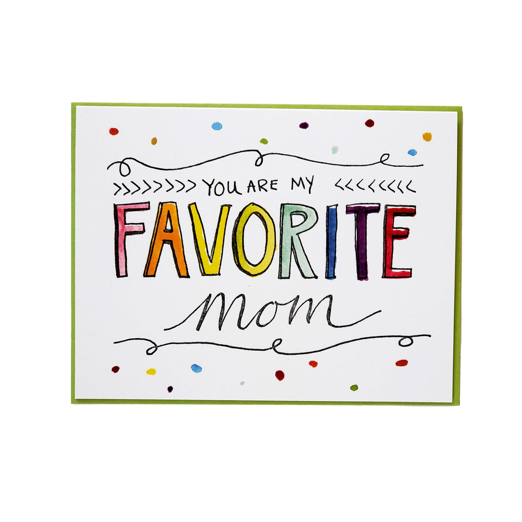 You are my favorite mom, Mother's Day, letterpress printed card