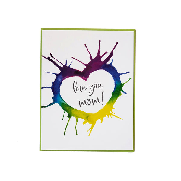 Love you mom, Mother's Day Letterpress printed card.