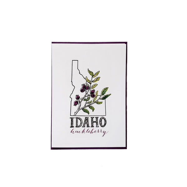Idaho Huckleberry, Letterpress Printed Greeting Card. Eco-friendly