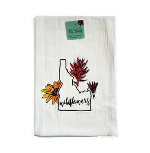 Idaho Wildflowers Tea Towel, flour sack towel