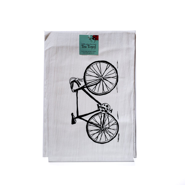 Bike Tea Towel, flour sack towel