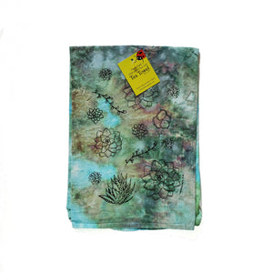 Dyed Succulent Tea Towel, flour sack towel