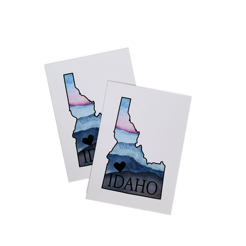 Idaho heart watercolor tags, 6 pack gift tags