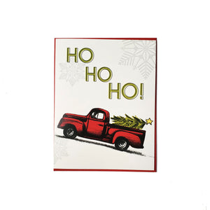 Ho Ho Ho! Holiday Truck, letterpress printed, eco friendly