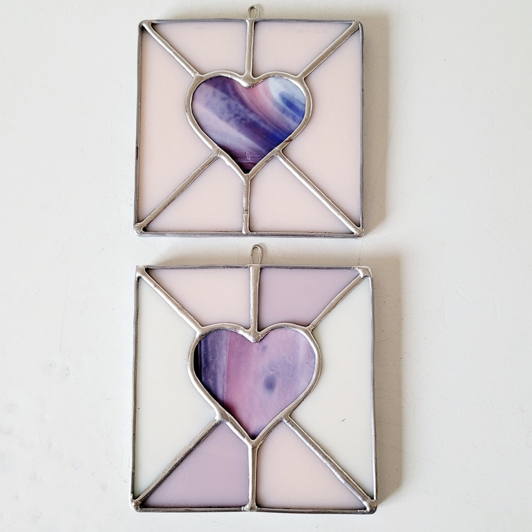 Pink Heart Box, Stained Glass