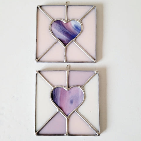 Pink Heart Box, Stained Glass