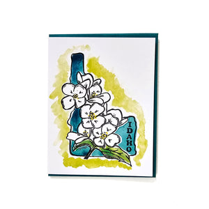 Idaho Syringa, Idaho’s State Flower Card, Letterpress Printed Greeting Card