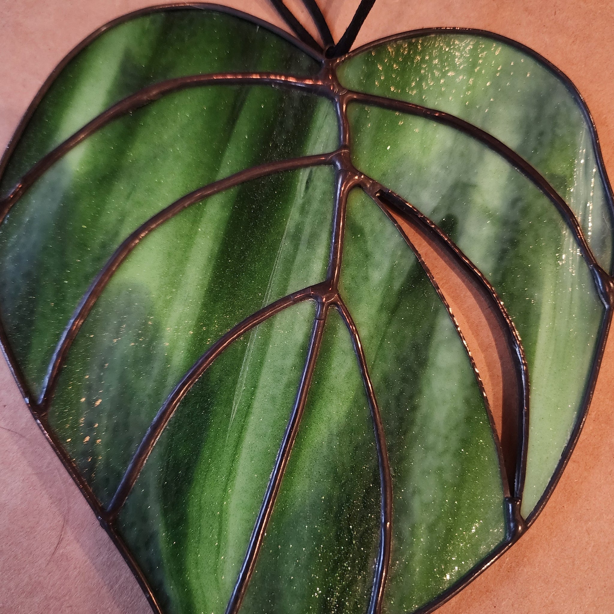 Round Monstera, Stained Glass