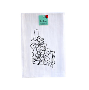 Idaho Syringa Tea Towel, flour sack dish towel