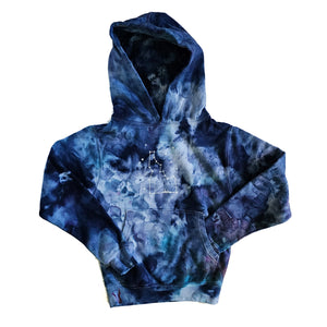 Youth Ice Dyed Idaho Constellation Hoodie, screen printed Sweatshirt with eco-friendly waterbased inks