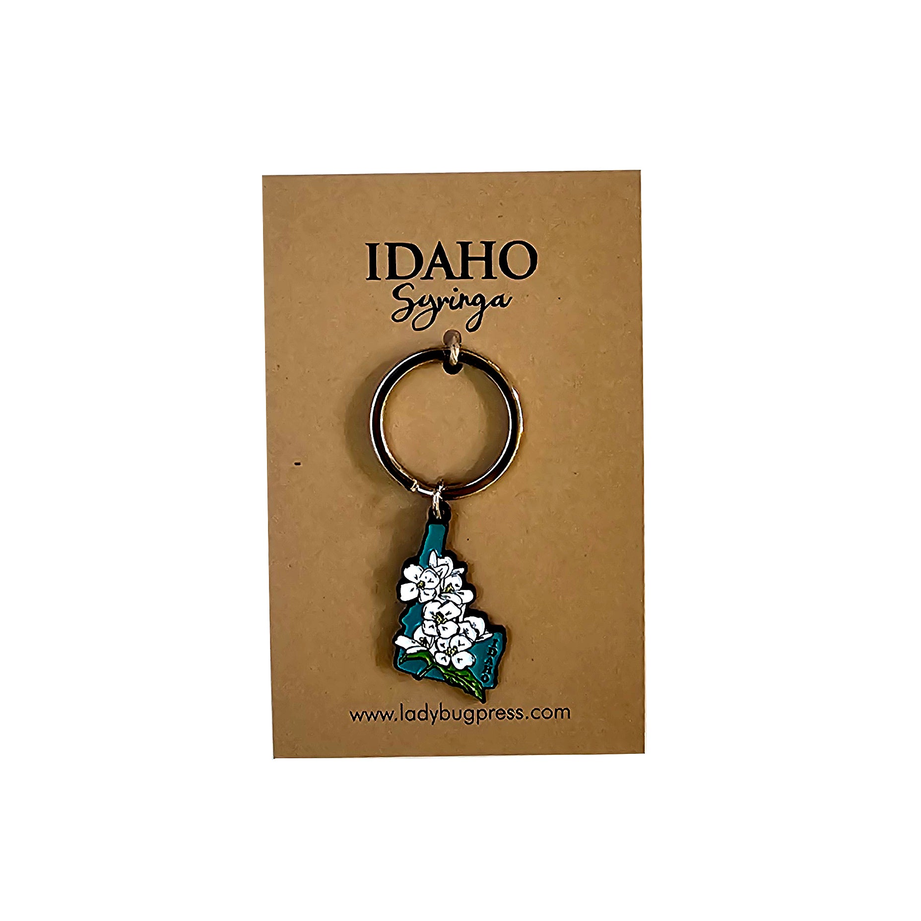 Idaho Syringa, Idaho’s State Flower Enamel Keychain