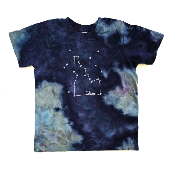 Toddler Ice Dyed Idaho Constellation T-shirt, eco-friendly waterbased inks, toddler sizes