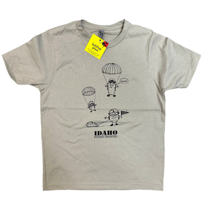 Youth Idaho Potato Troopers Gray T-Shirt, Eco Friendly Water based inks
