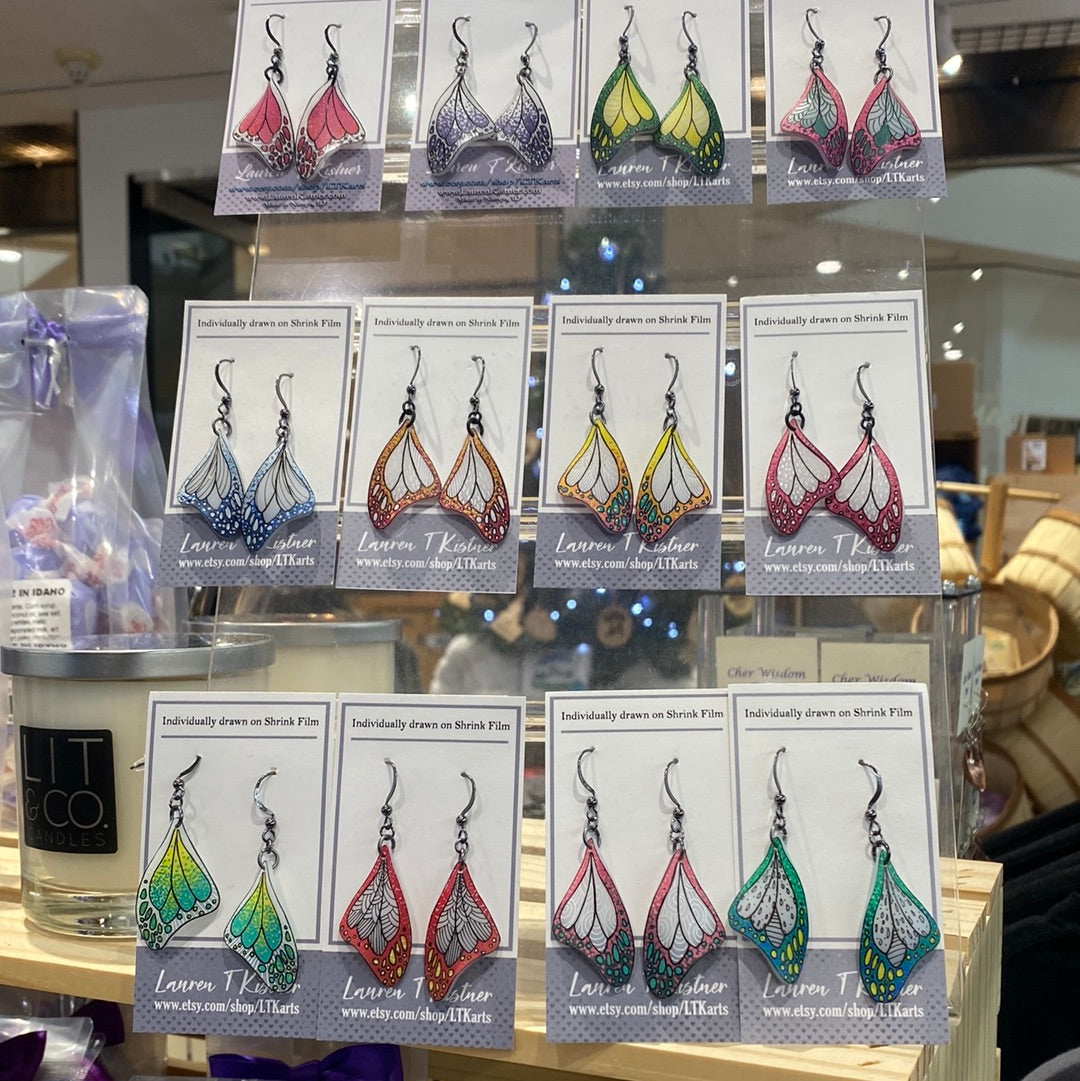 Lauren T Kistner Arts - Butterfly Dangle Earrings