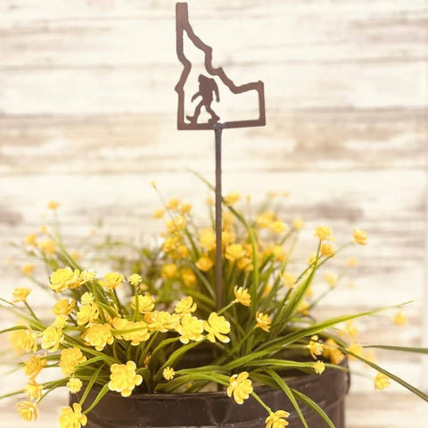 Idaho Outline Iron Bigfoot Garden or Plant Stake