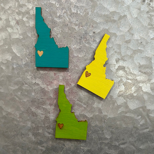 Idaho Heart Wood Magnets