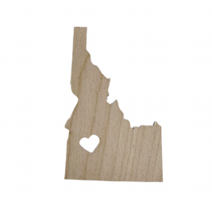 Idaho Heart Cut Out, Wood Magnet