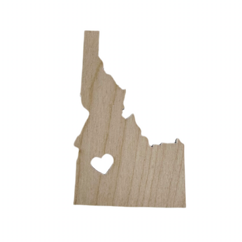Idaho Heart Cut Out, Wood Magnet