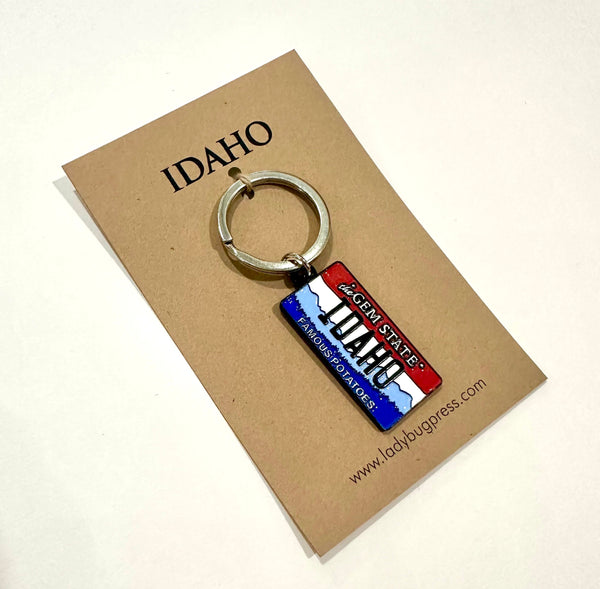 Idaho License Plate Enamel Keychain