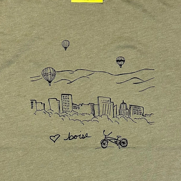 Boise Balloons Adult T-shirt, Eco Friendly Waterbased Inks