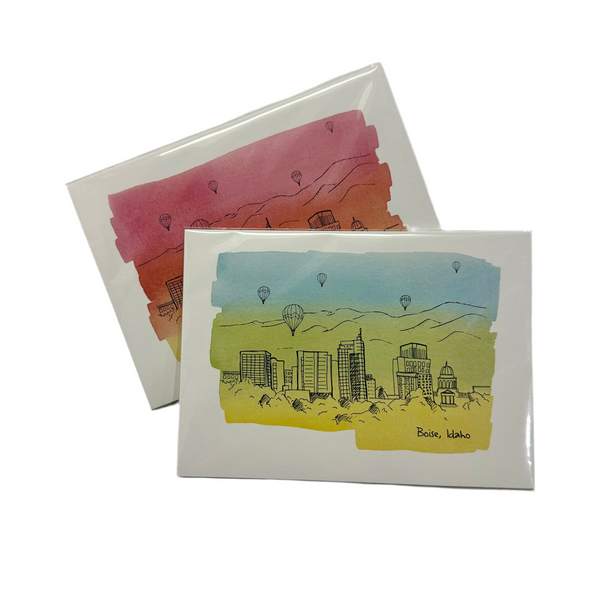 Boise Skyline Art 5x7 Ladybug Press