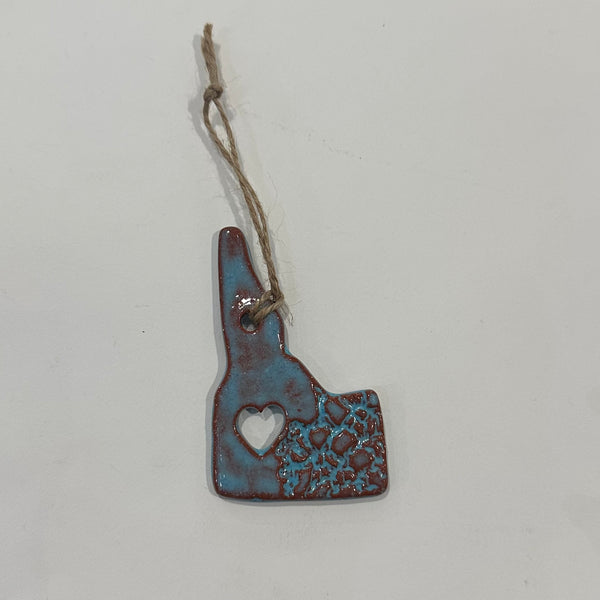 Ceramic Idaho Ornament, Blue
