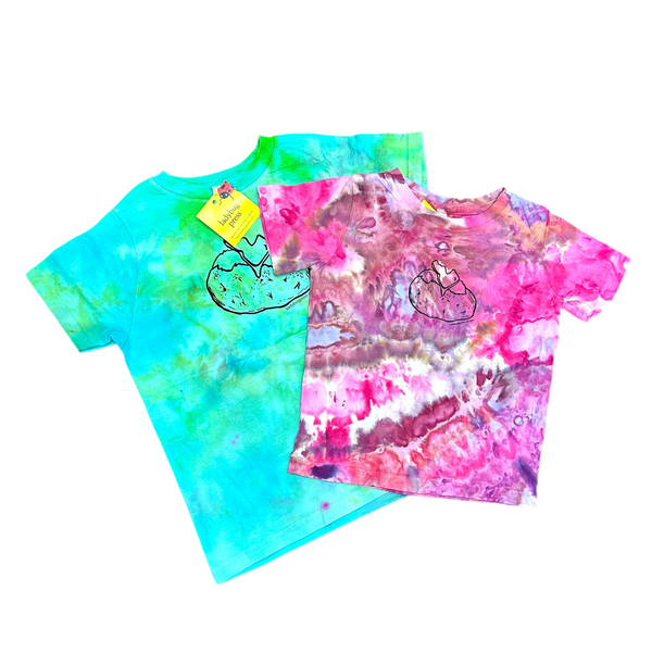 Ice Dyed Toddler Idaho Spud T-shirt. Eco-friendly waterbased inks, toddler sizes